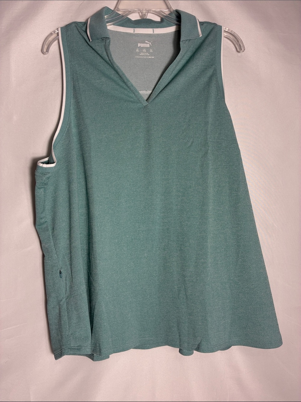 PUMA Golf Women's MATTR Sprinter Sleeveless Polo Shirt Teal - Size XXL